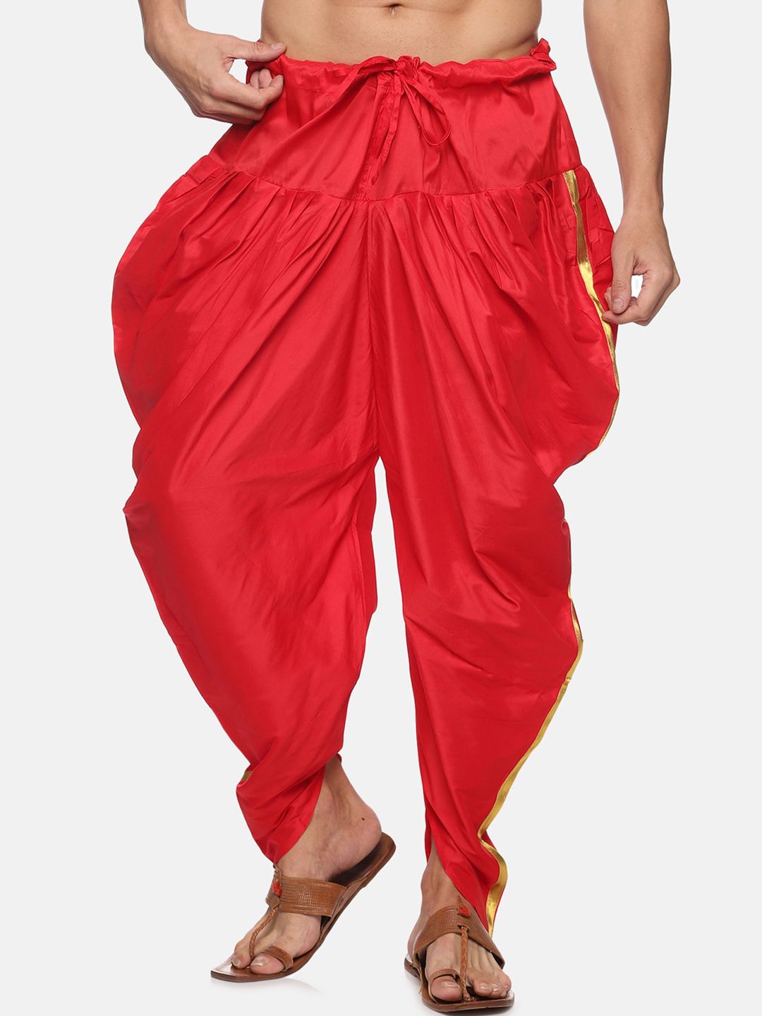 Sethukrishna Men Red Solid Dhoti Pant-picture-21