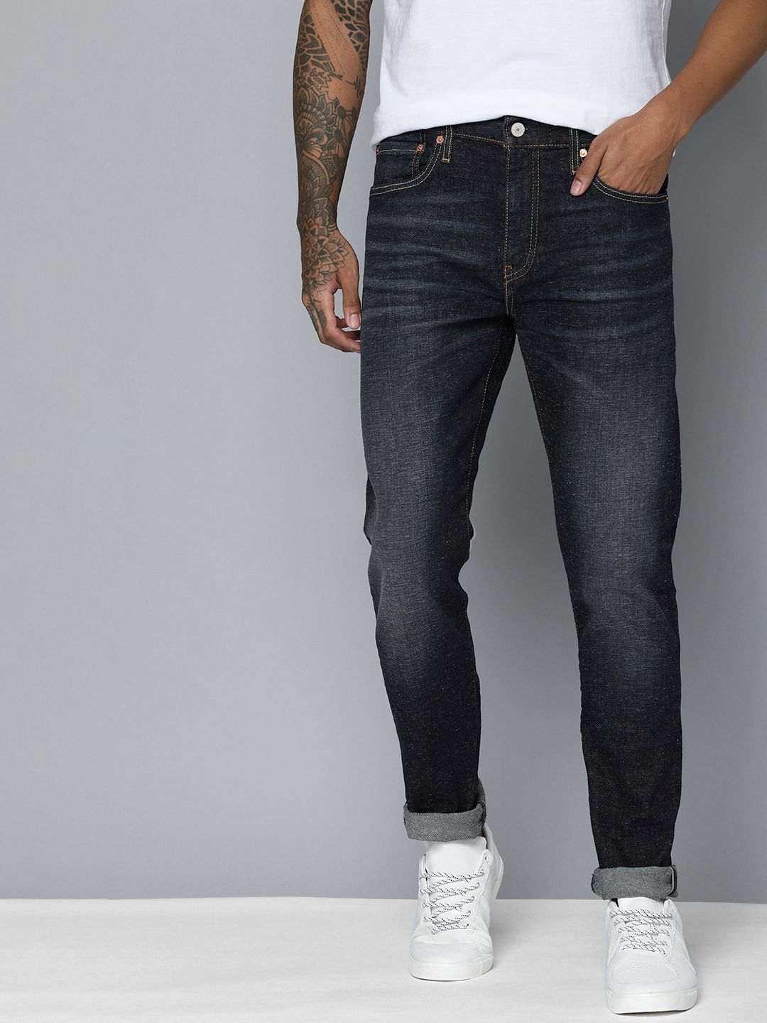 Men Blue Heavy Fade Regular Fit Jeans