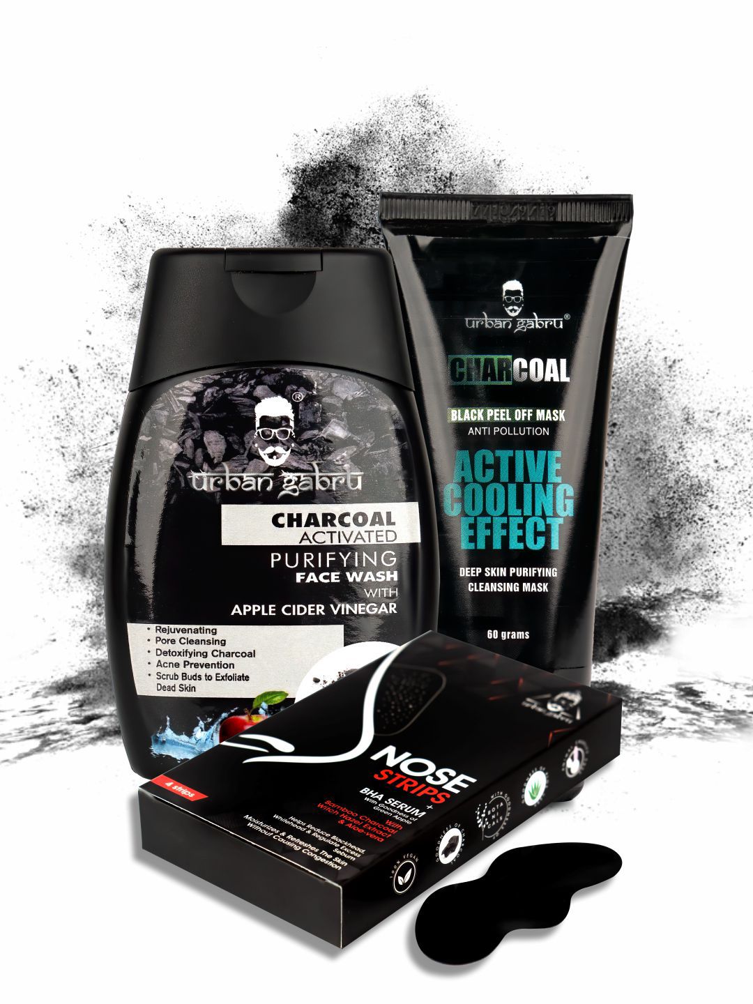 URBANGABRU Face Care kit Nose Strips & Charcoal Face Wash & Peel Off Mask-picture-33