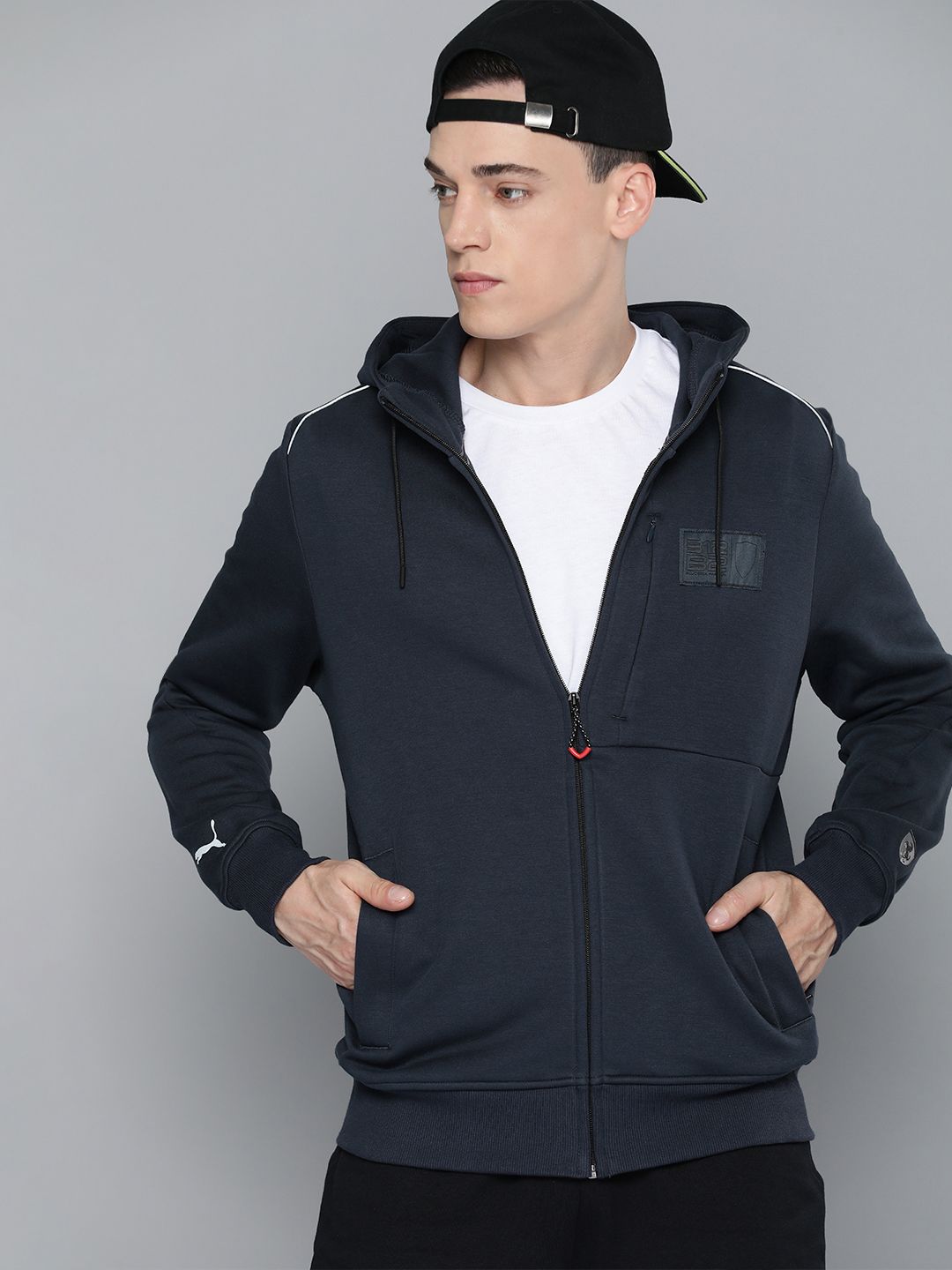PUMA Motorsport Men Blue Ferrari Style Hdd B12B2 Sweat Jacket-picture-34