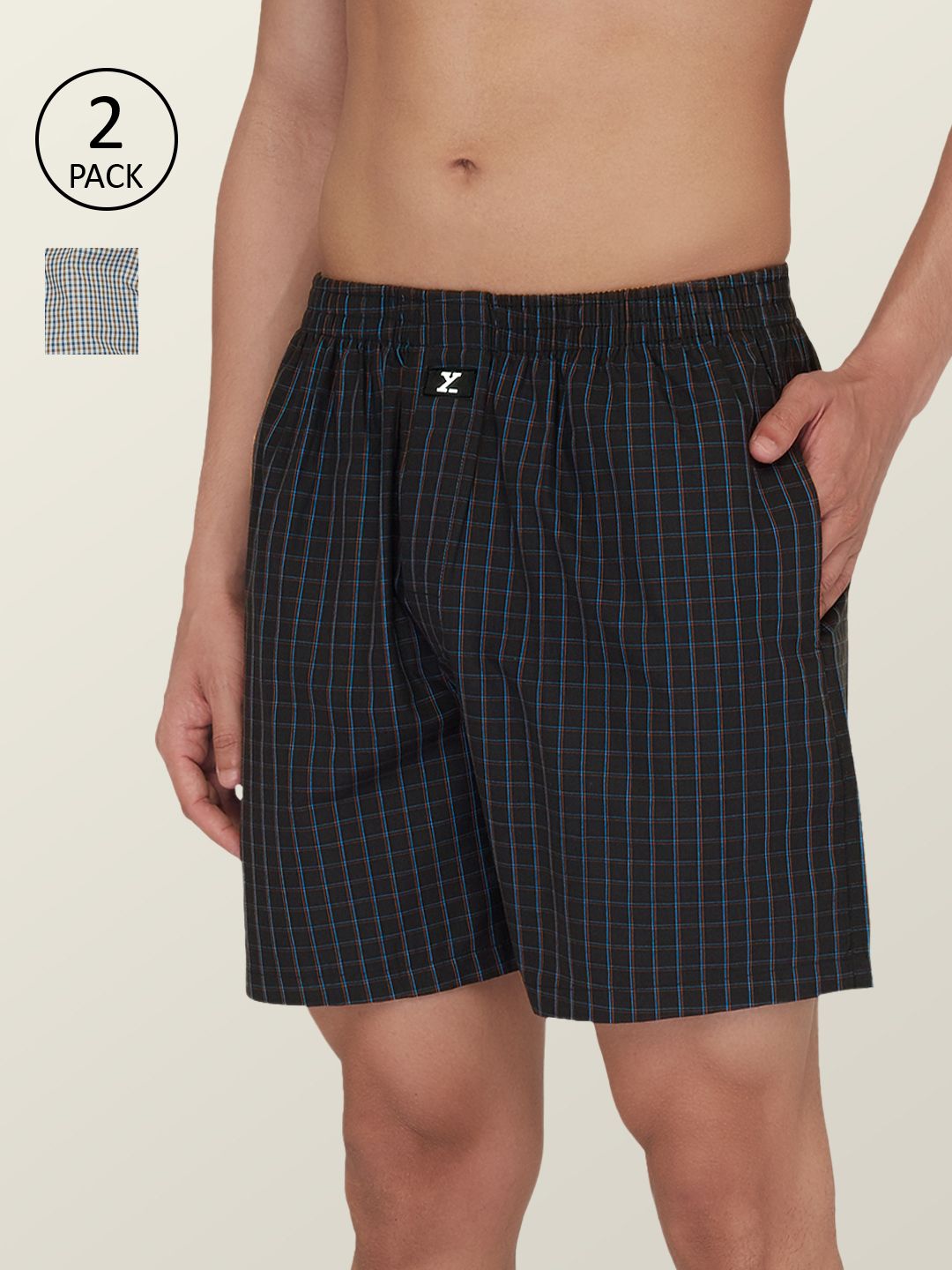 XYXX Men Pack Of 2 Checked Printed Pure Cotton Boxers XYBOX2PCKN240-image-16