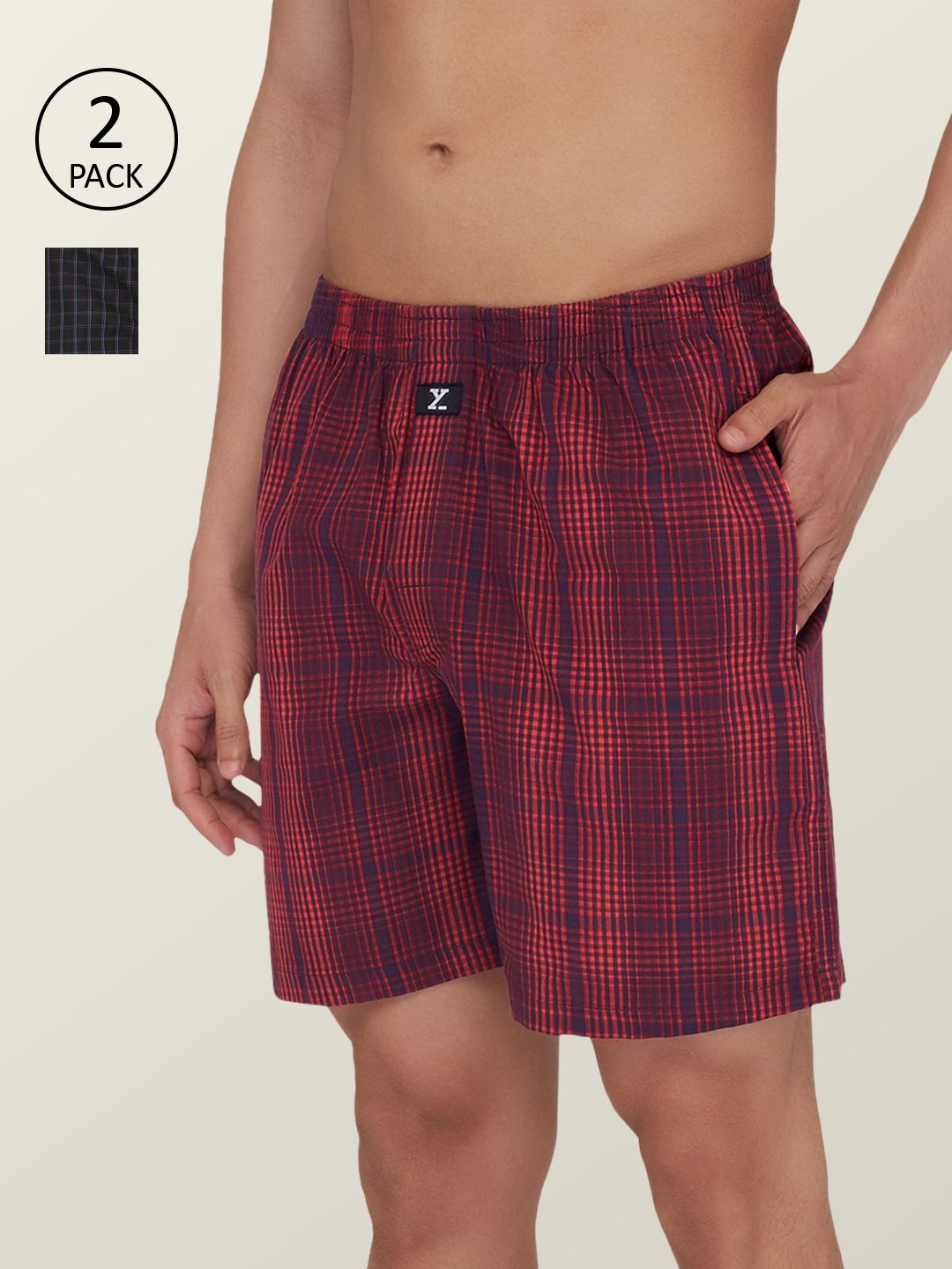 XYXX Men Pack of 2 Checked Pure Cotton Boxers XYBOX2PCKN236-image-48
