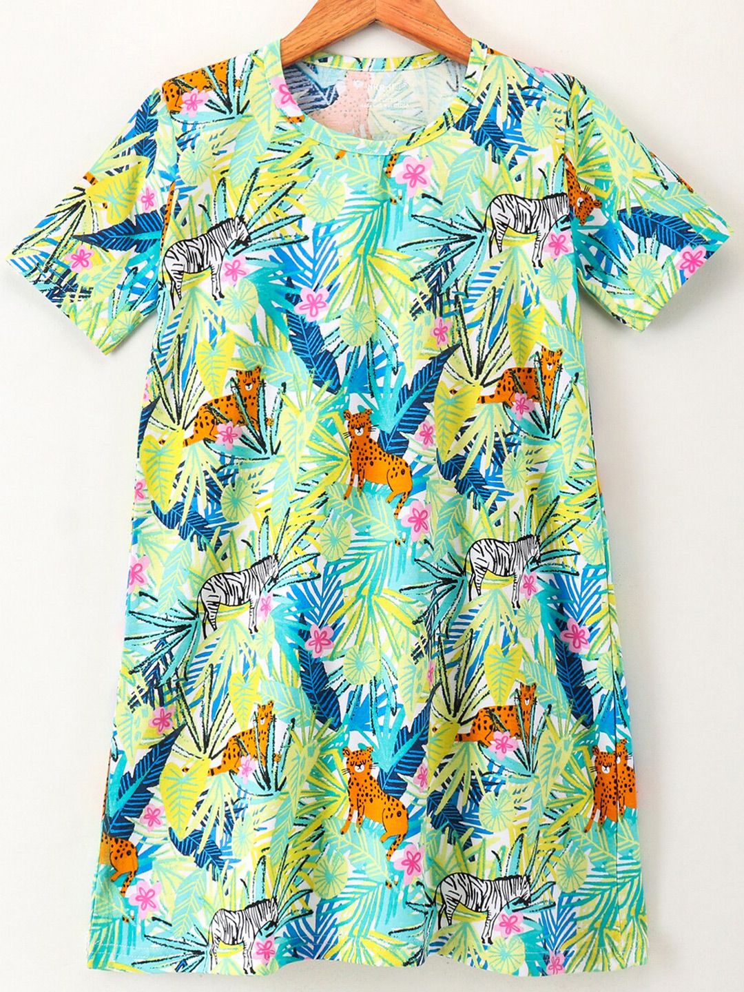 FUNKRAFTS Girls Green Printed Nightdress-image-8