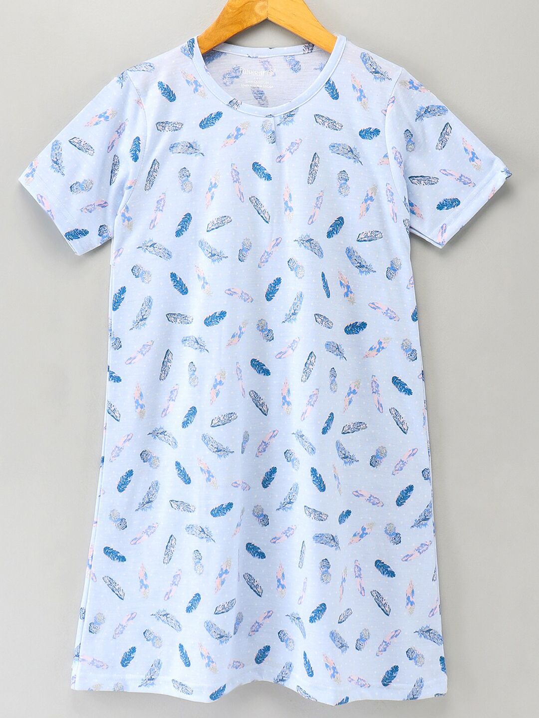 FUNKRAFTS Girls White Printed T-shirt Nightdress-picture-19