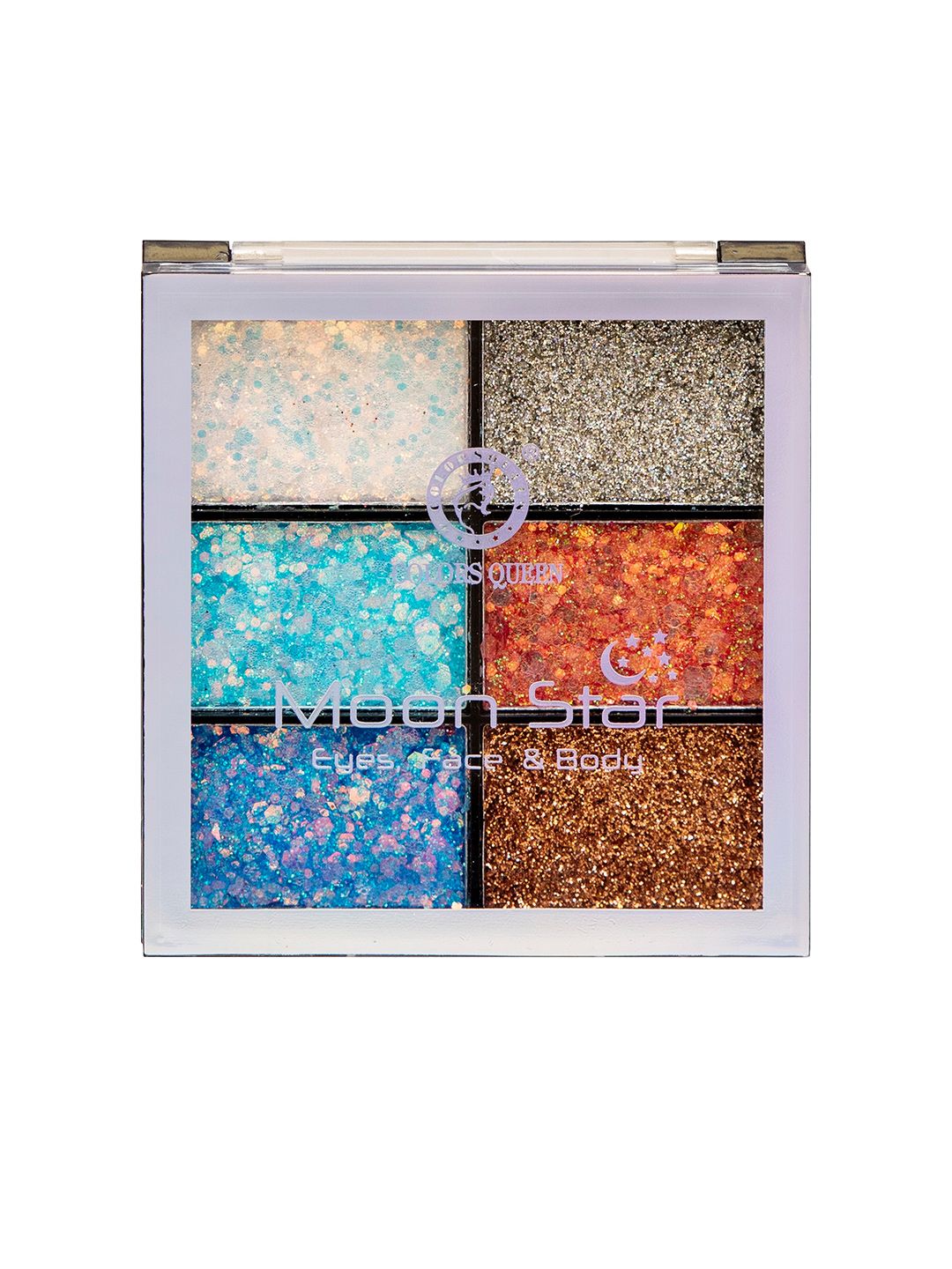 Colors Queen Multicoloured Moon Star Eyes Glitter Eye Shadow Palette 15 gm-image-1