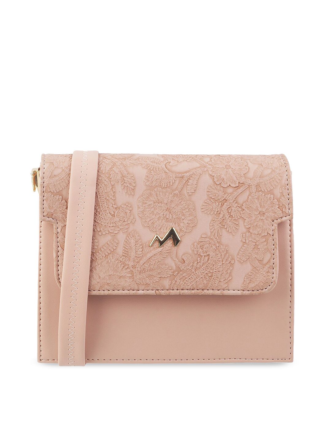 Metro Peach-Coloured PU Structured Sling Bag-picture-46