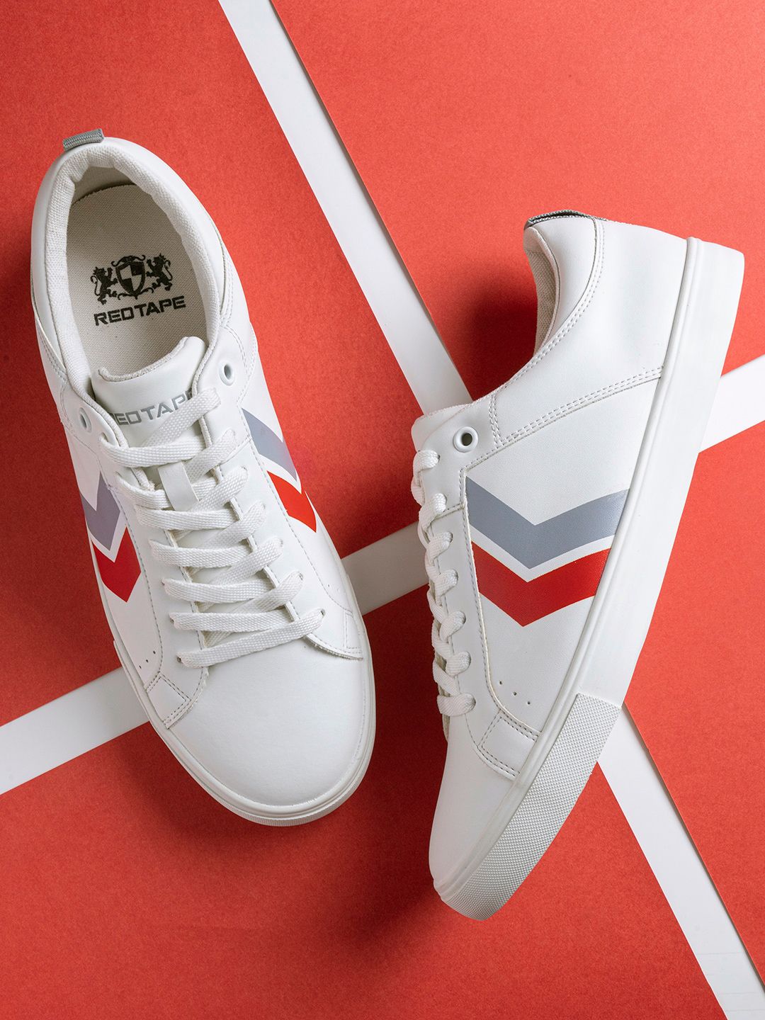 Red Tape Men White Colourblocked Sneakers