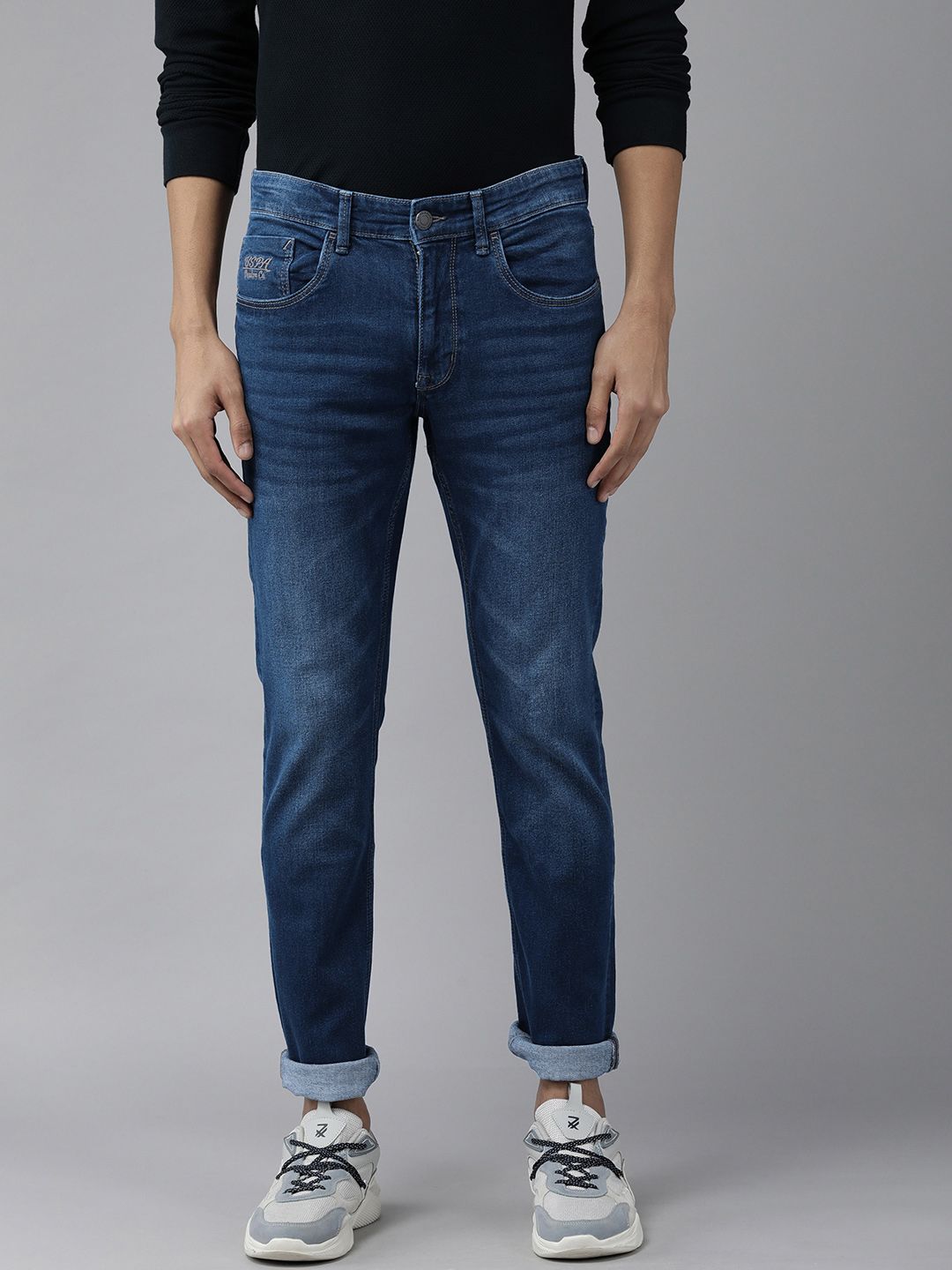 u.s. polo assn. denim co. U S Polo Assn Denim Co Men Blue Regallo Skinny Fit Mid Rise Light Fade Stretchable Jeans-picture-33