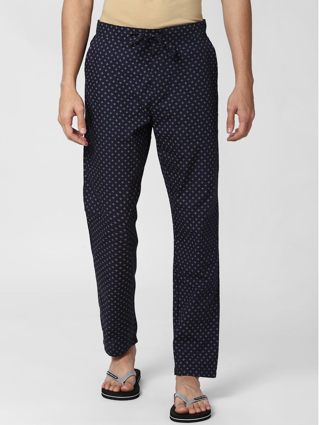Peter England Men Navy Printed Lounge Pants-picture-36