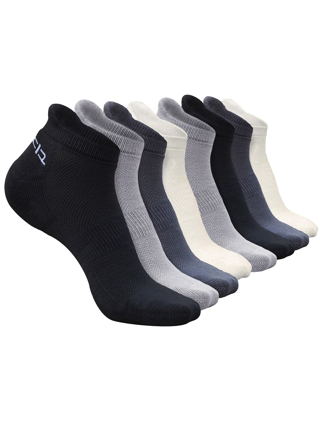 Heelium Men Pack of 8 Odour-Free Breathable Anti-bacterial Bamboo Ankle Length Socks-picture-45