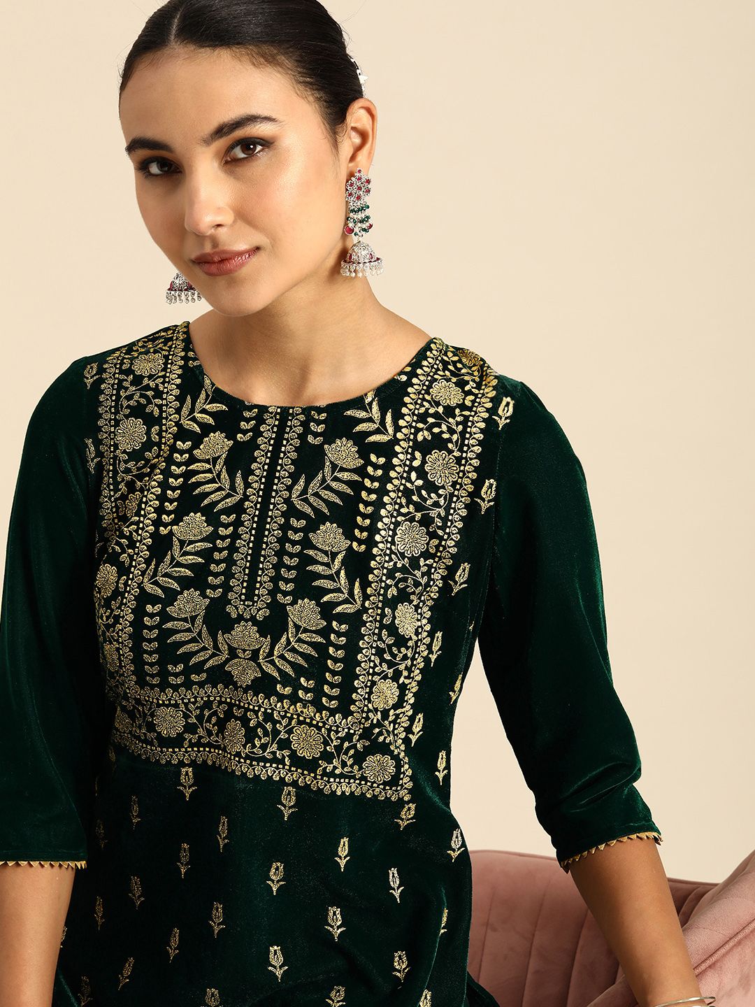 Anouk Women Ethnic Motifs Printed Kurta with Trousers-picture-25