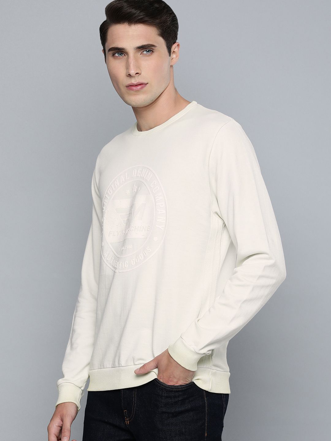 Printed Cotton Slim Fit Men's Sweatshirt