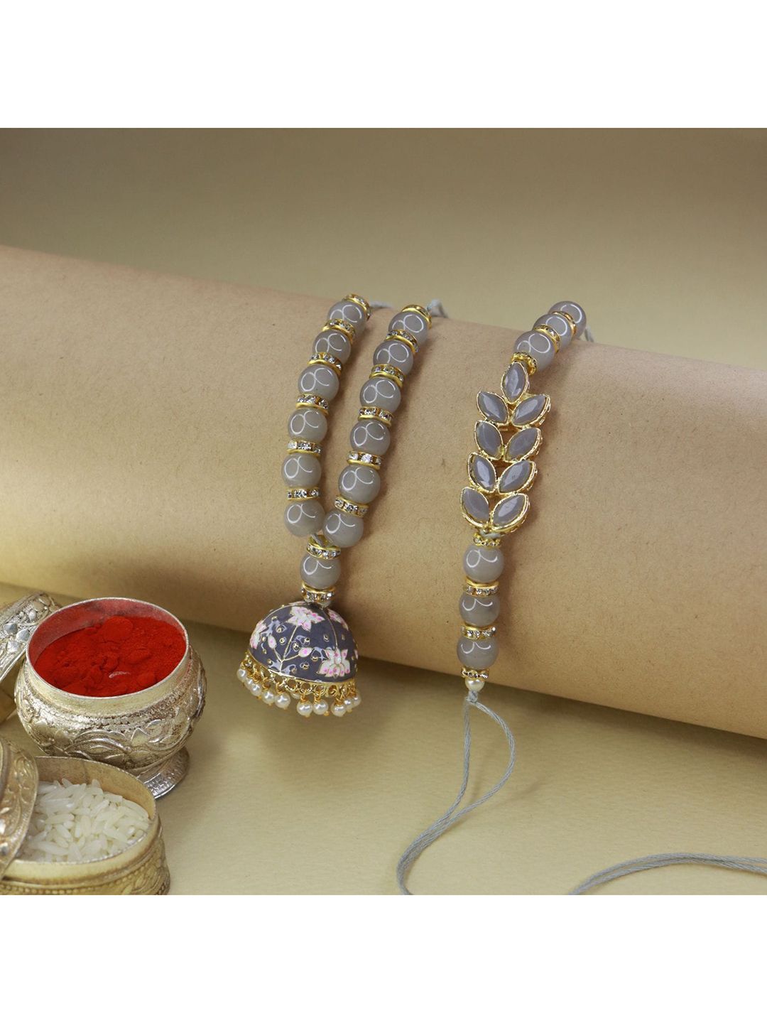 i jewels EL REGALO Bhaiya Bhabhi Rakhi Set with Roli Chawal & Card-picture-25