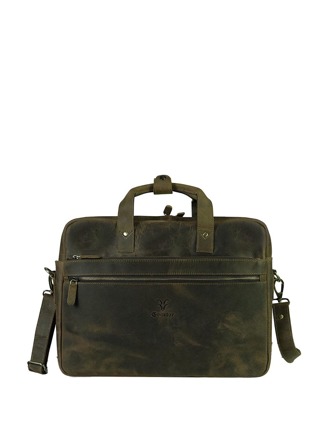 Goatter Men Coffee Brown Leather 16 Inch Laptop Bag-picture-33