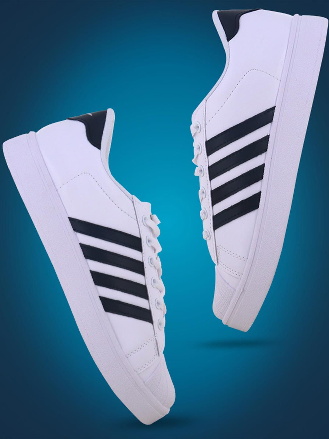 Sparx Men White Striped Sneakers-image-26
