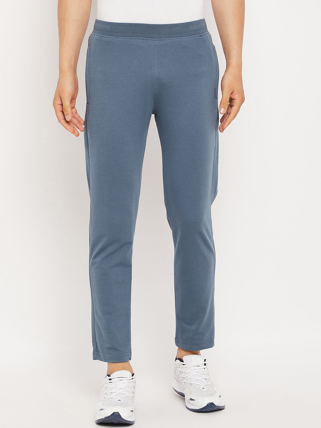Okane Men Blue Regular Fit Solid Track Pants