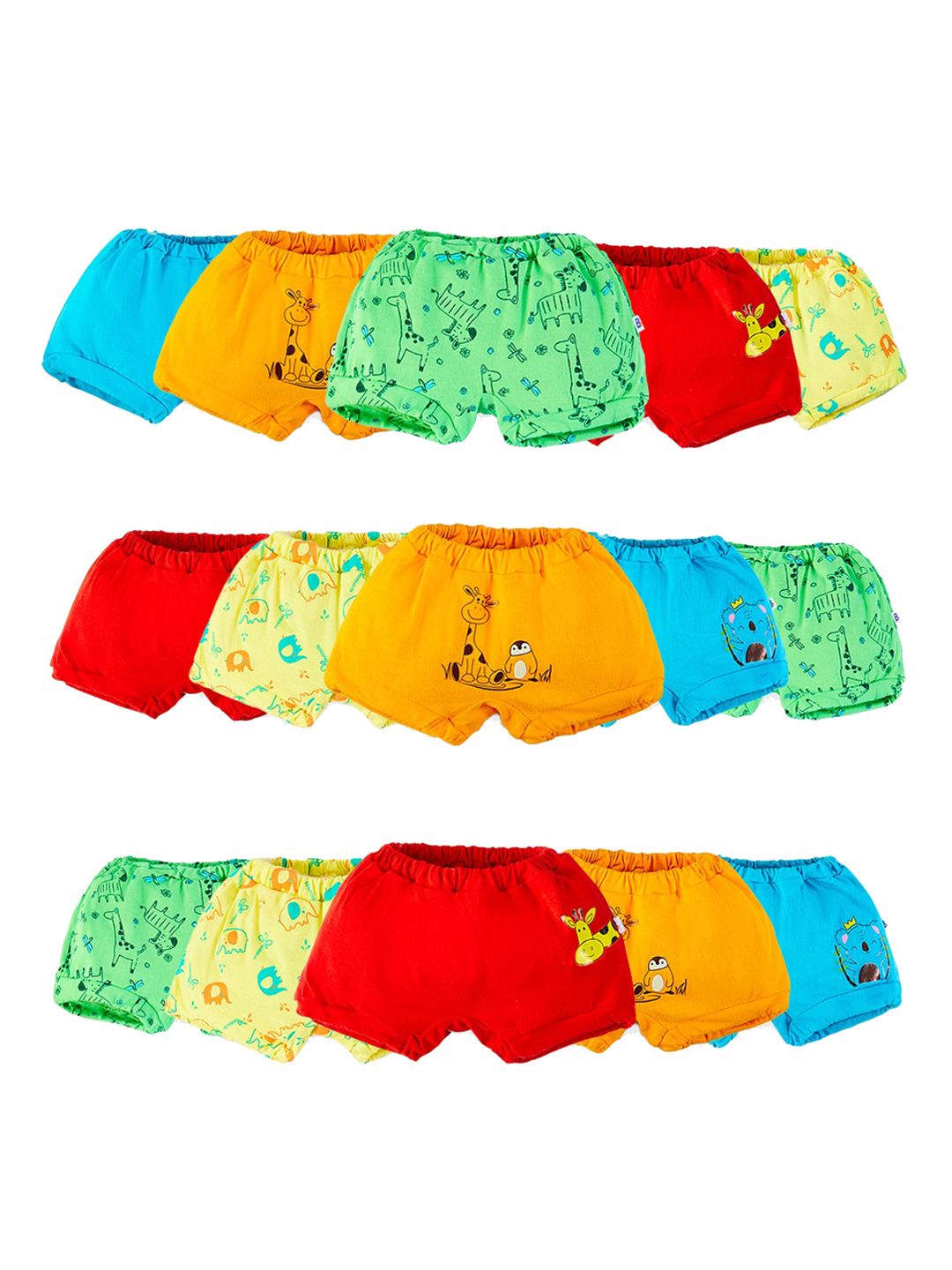 SuperBottoms Infants Kids Pack of 15 Assorted Pure Cotton Sustainable Basic Briefs-picture-16
