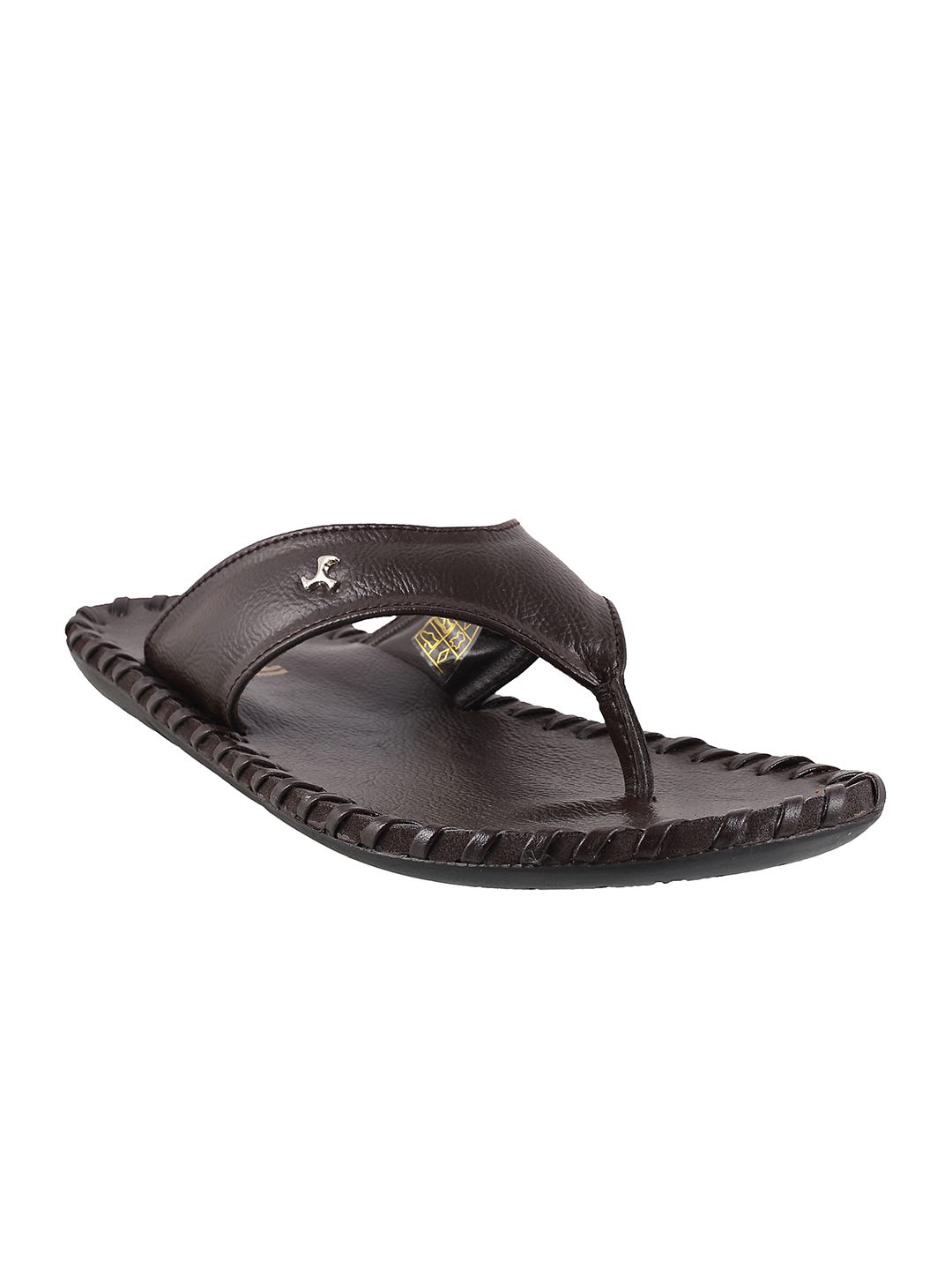 Mochi Men Coffee Brown Leather Sandals-image-10