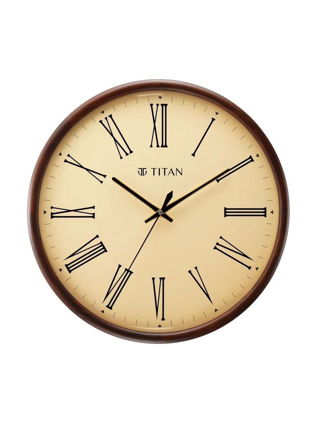 Titan Brown & White Contemporary Analogue Wall Clock