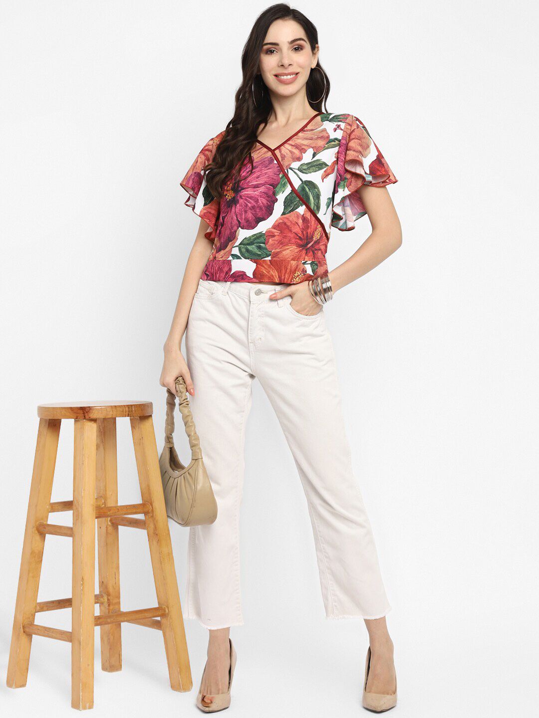 Buy Taurus White Floral Print Top Tops For Women 19098014 Myntra