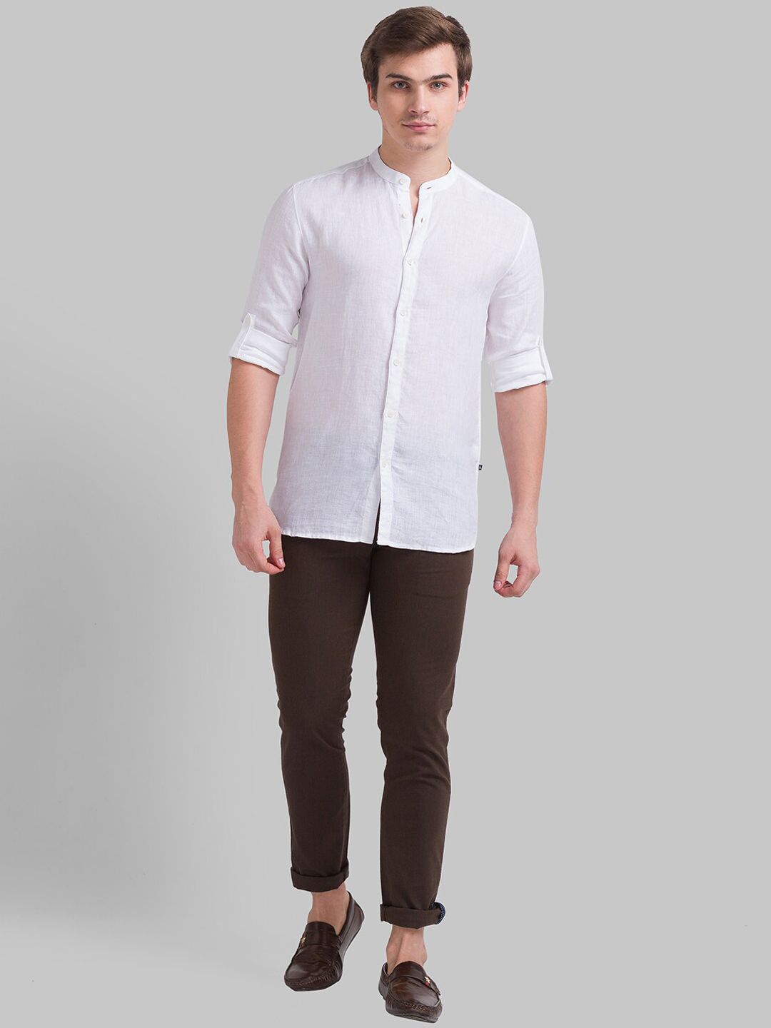 Buy Parx Men Brown Tapered Fit Trousers - Trousers for Men 19098990 ...