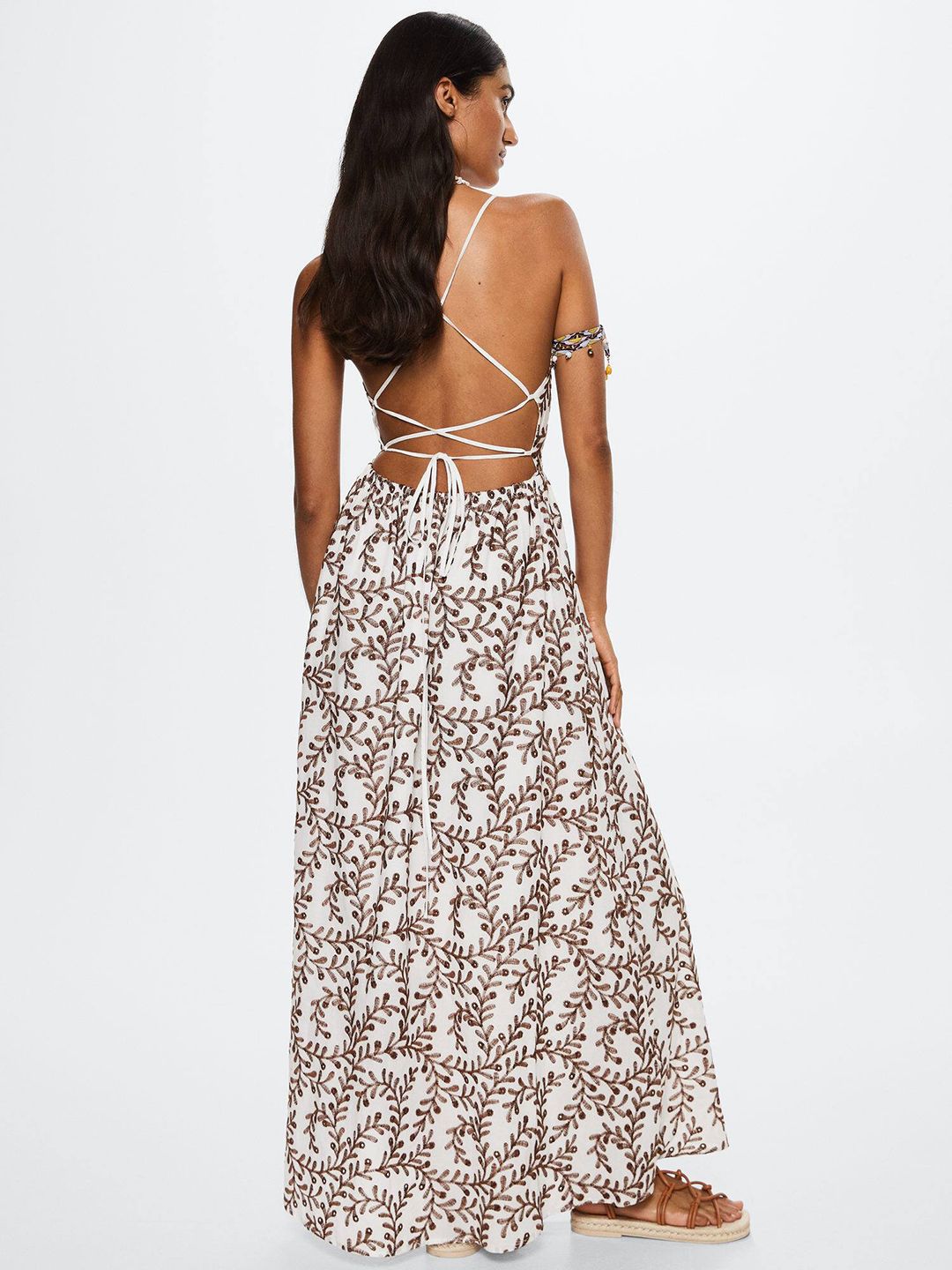 Buy MANGO White & Coffee Brown Pure Cotton Floral Embroidered Maxi Dress - Dresses for Women 19101102 | Myntra Buy MANGO White & Coffee Brown Pure Cotton Floral Embroidered Maxi Dress - Dresses for Women 19101102 | Myntra