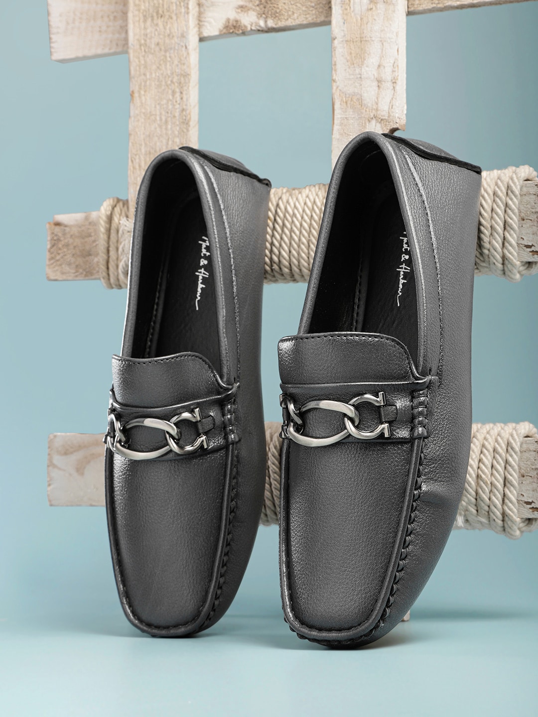 Mast & Harbour Men Loafers With Chain Detail