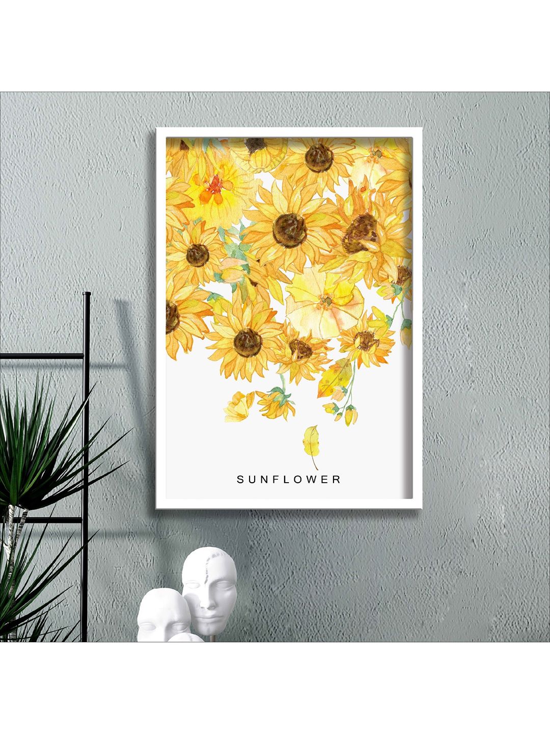 SAF Yellow & White Floral Printed Wall Art-picture-32