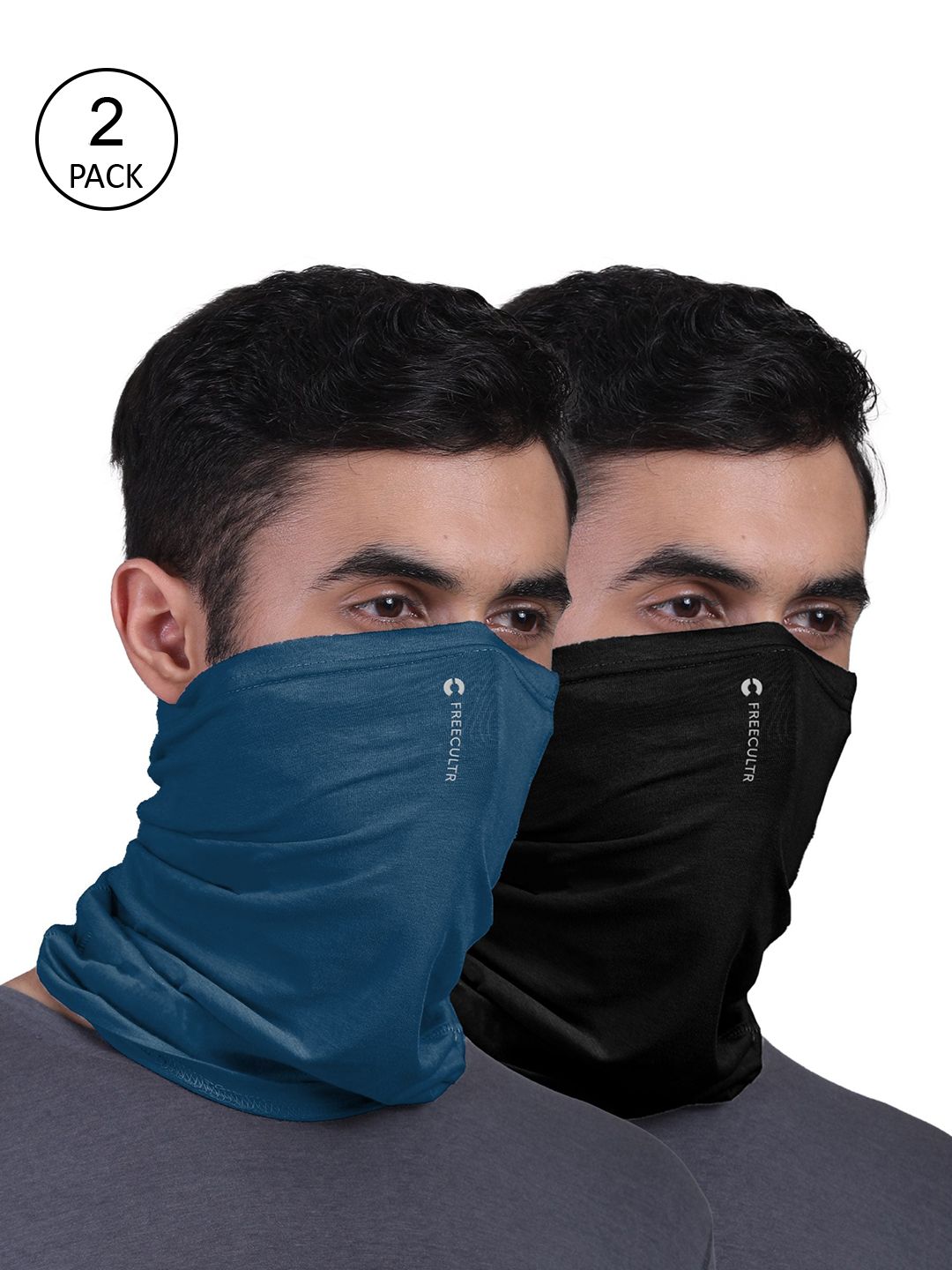 FREECULTR Unisex Pack Of 2 Solid Anti Microbial Bamboo Bandana Headband