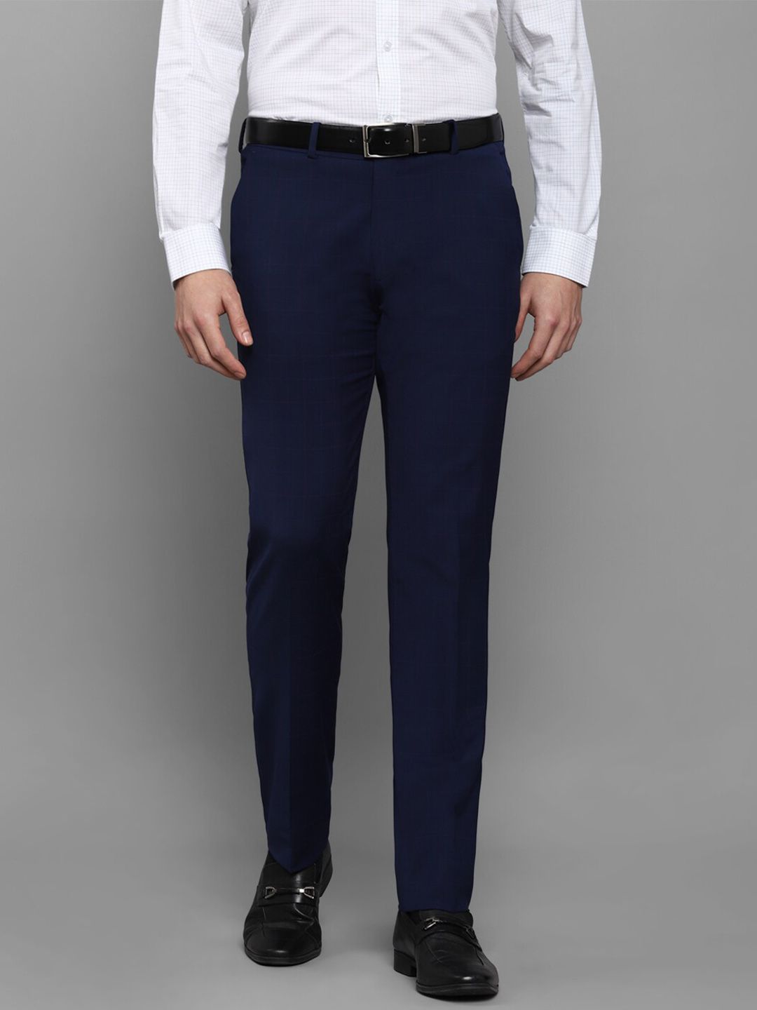 Louis Philippe Casual Trousers  Buy Louis Philippe Men Blue Slim Fit Check  Flat Front Casual Trousers Online  Nykaa Fashion