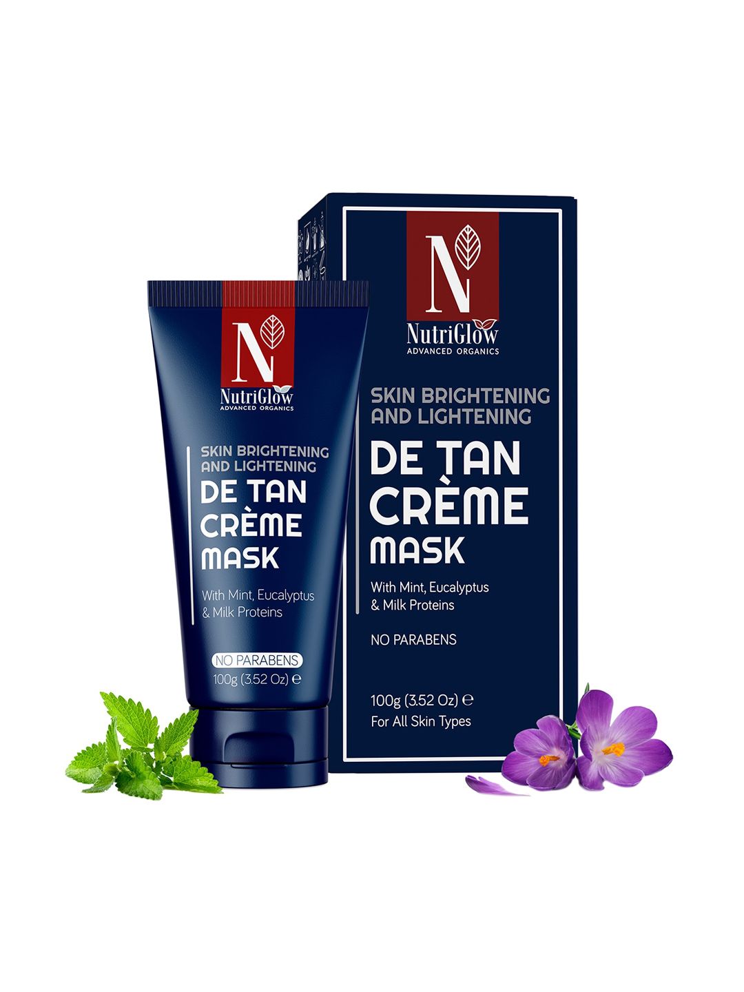 Nutriglow Advanced Organics Sustainable De Tan Cream Mask with Mint & Eucalyptus - 100 g-image-19