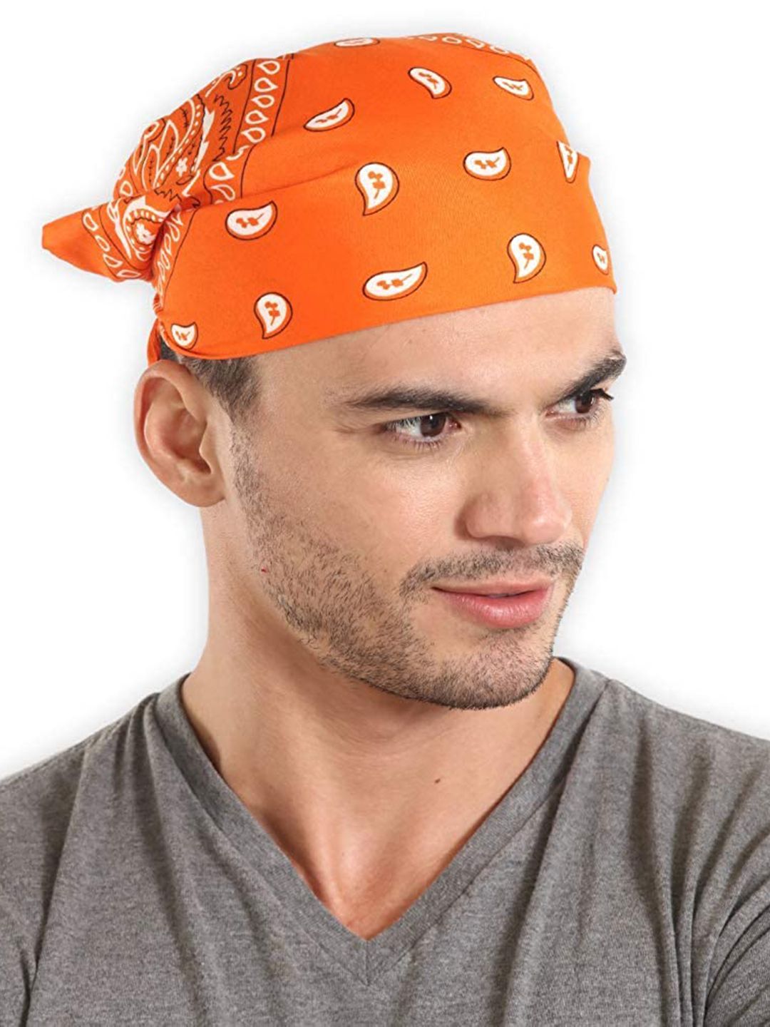 Aadikart Orange Printed Cotton Bandana-image-43