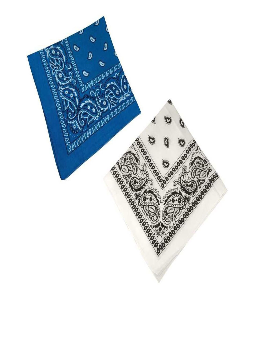 Aadikart Unisex Pack of 2 Blue & White Printed Cotton Bandanas-picture-24