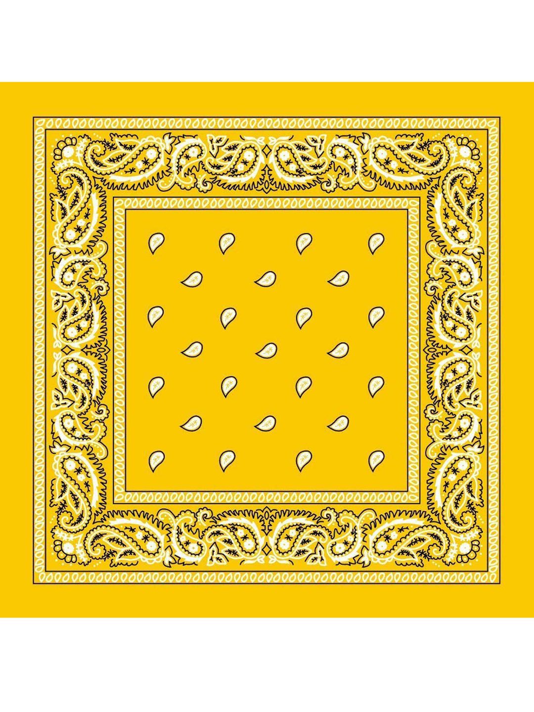 Aadikart Yellow & White Printed Pure Cotton Bandana-image-24