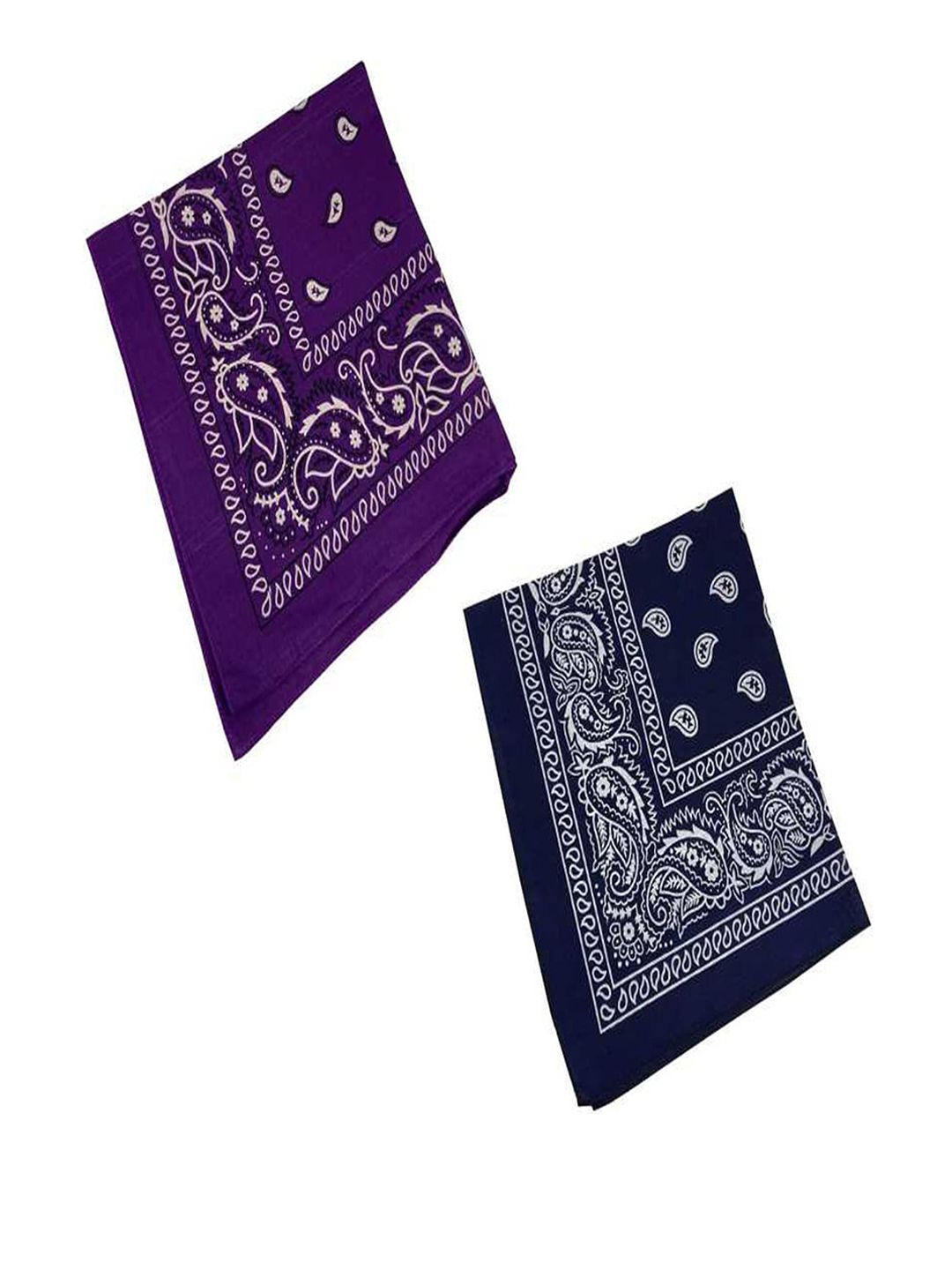 Aadikart Pack of 2 Purple & Navy Blue Printed Pure Cotton Bandana-image-38