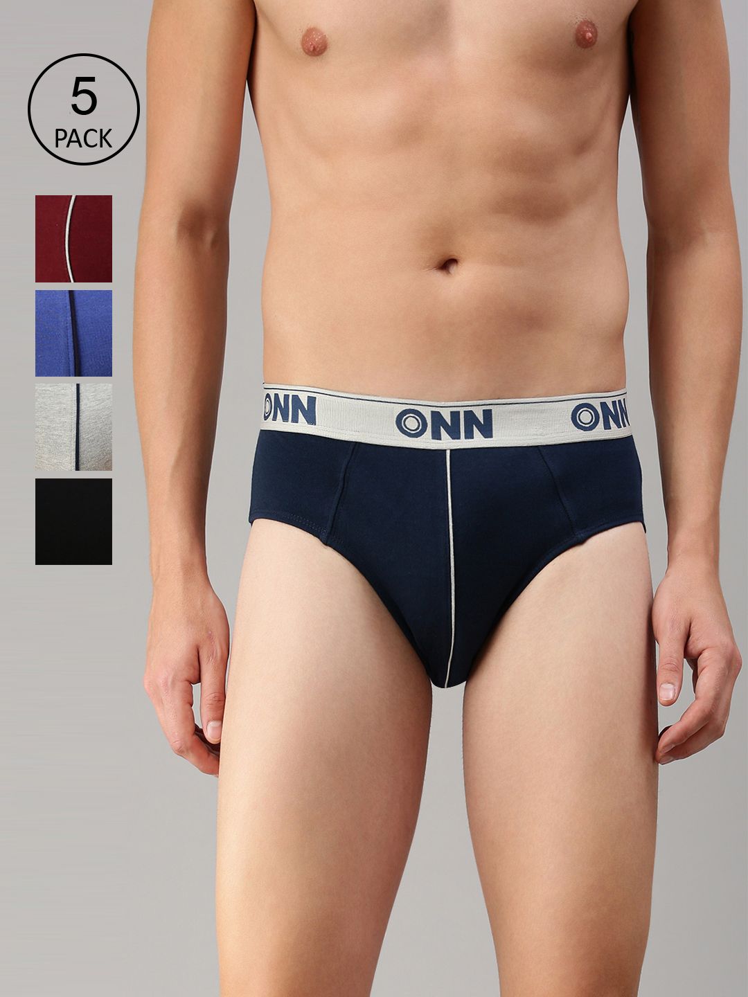 ONN Pack Of 5 Assorted Basic Briefs-picture-12