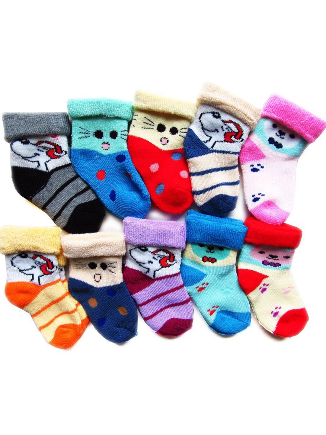 RC. ROYAL CLASS Infant Kids Pack Of 10 Assorted Cotton Ankle-Length Socks-picture-33