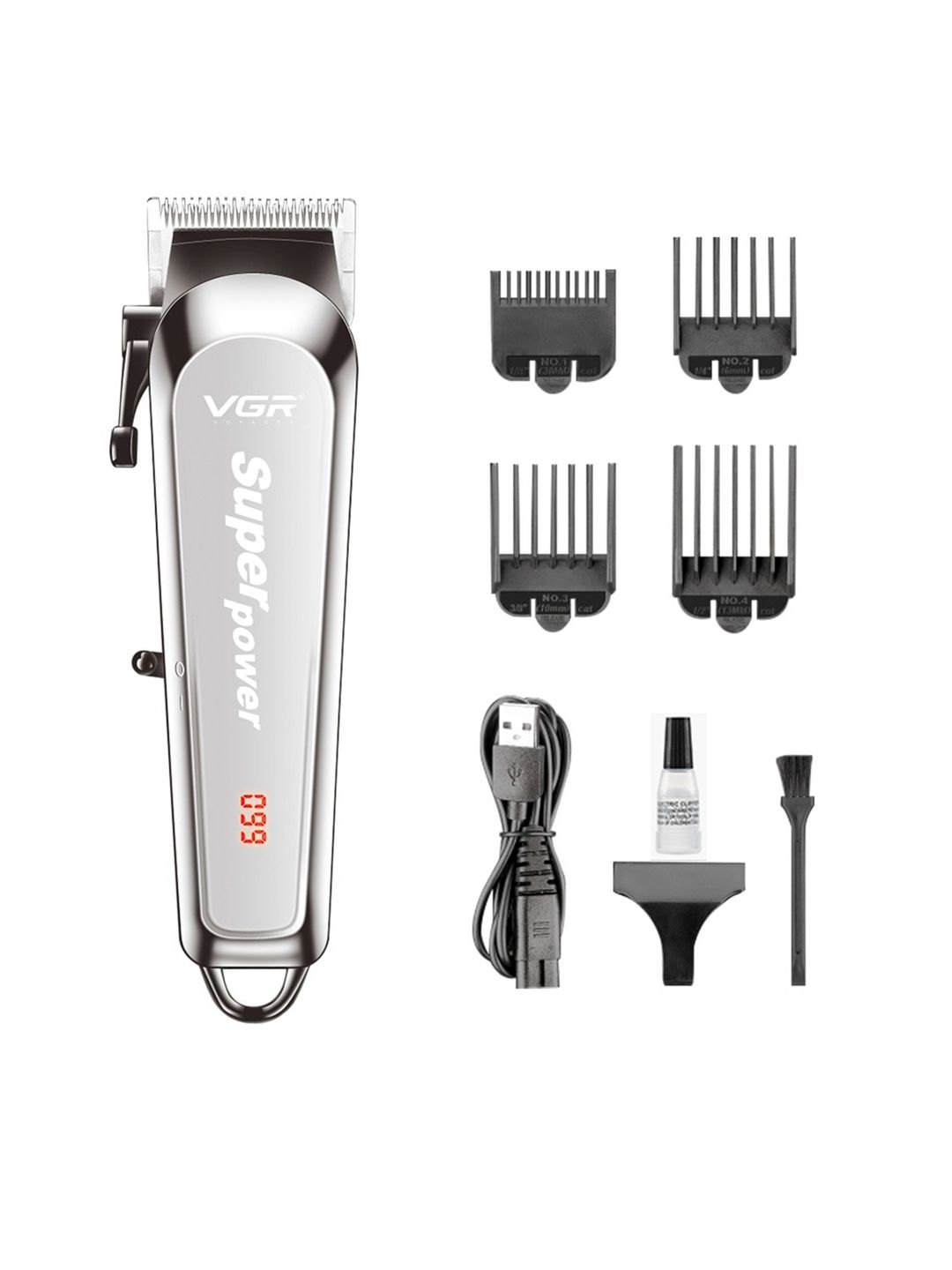 VGR Men Silver V-060 Digital LED Display Professional hair Trimmer-picture-30