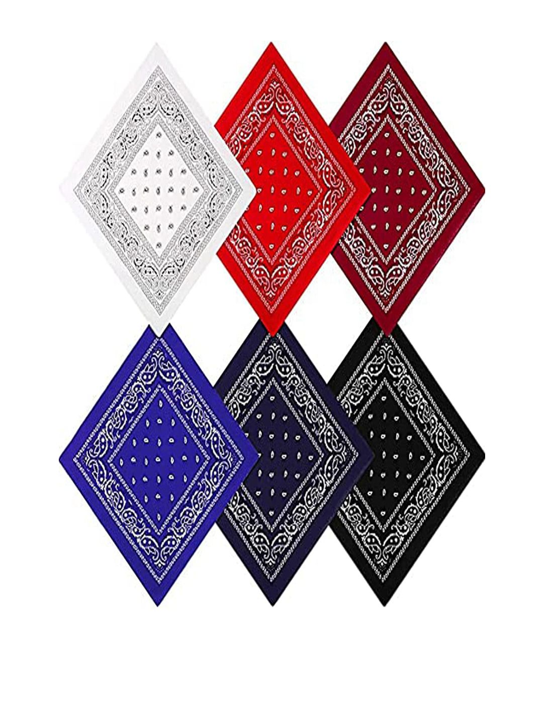Aadikart Unisex Pack of 6 Blue & White Printed Anti Microbial Multipurpose Bandana-image-38