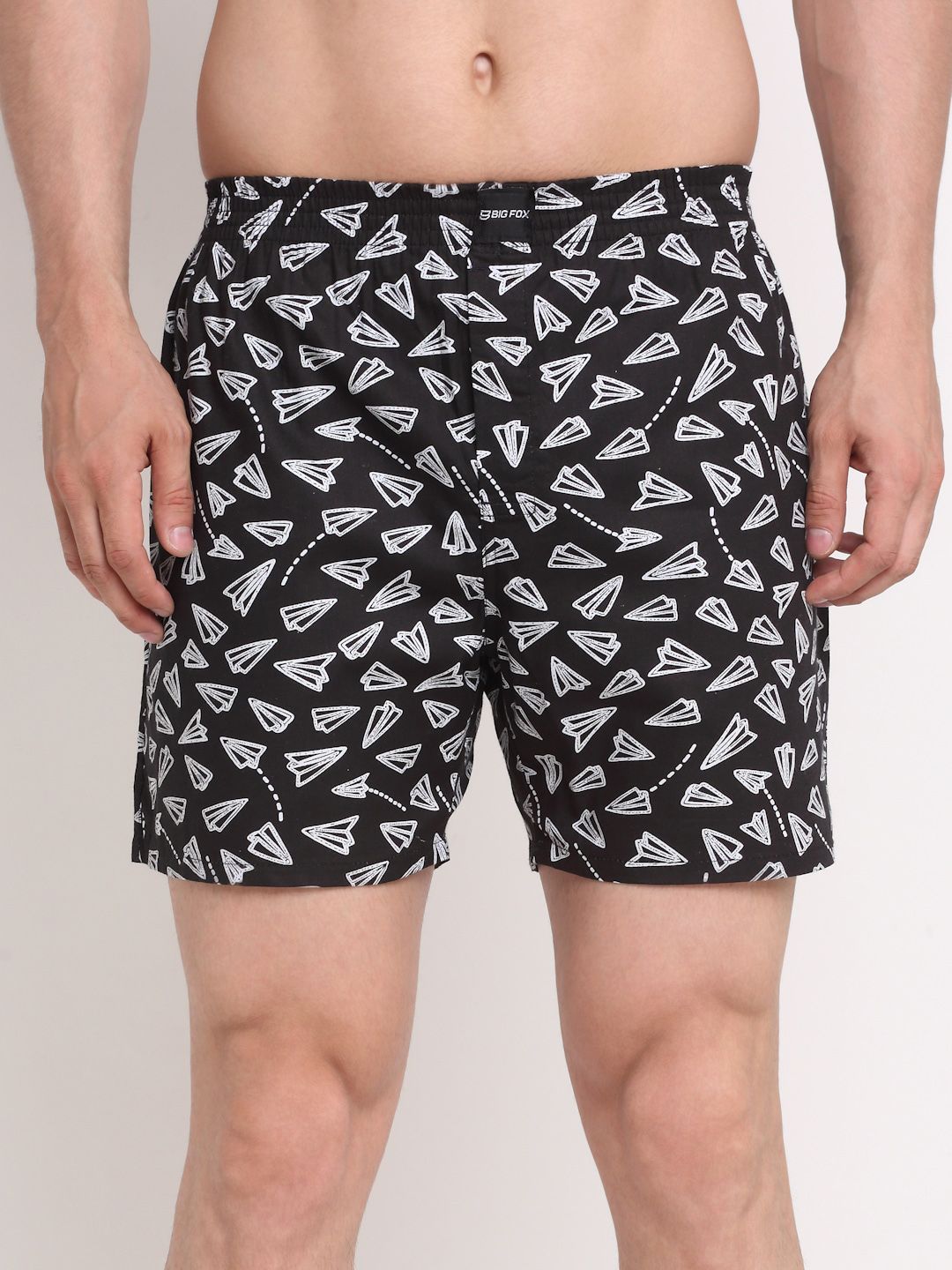 Big Fox Men Black Printed Boxers-image-1