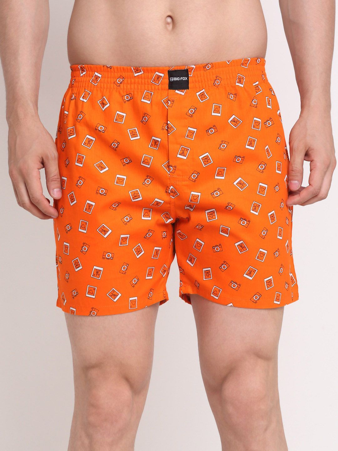 Big Fox Men Orange Printed Pure Cotton Boxers-picture-25