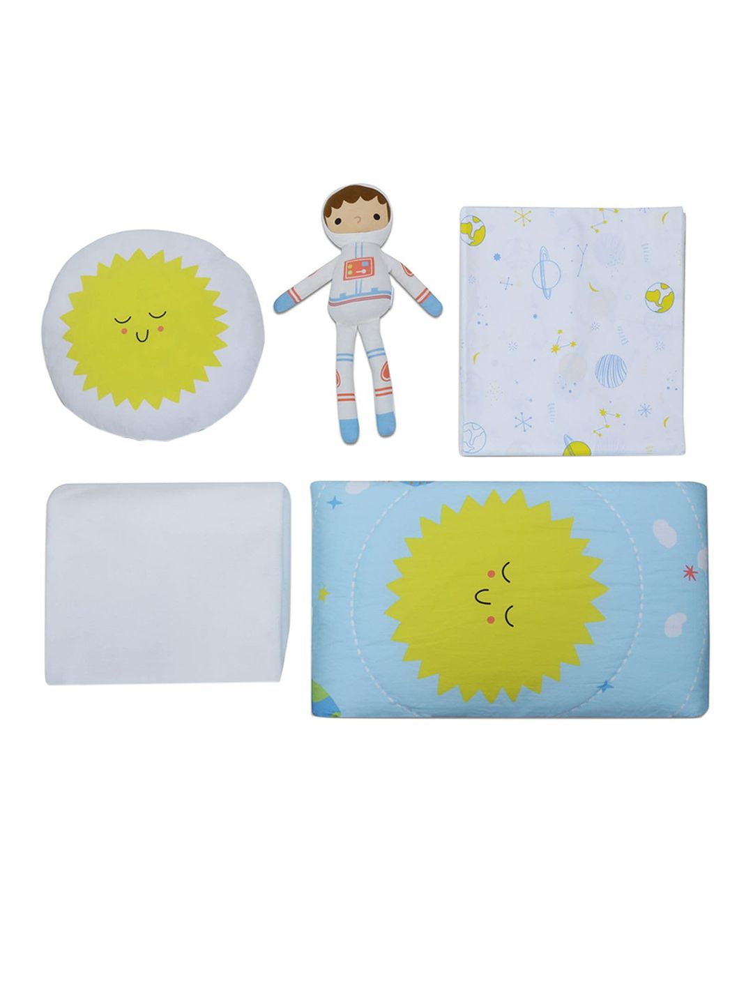 haus & kinder Unisex Kids Pack Of 5 Blue Printed Baby Bed Sets-picture-16