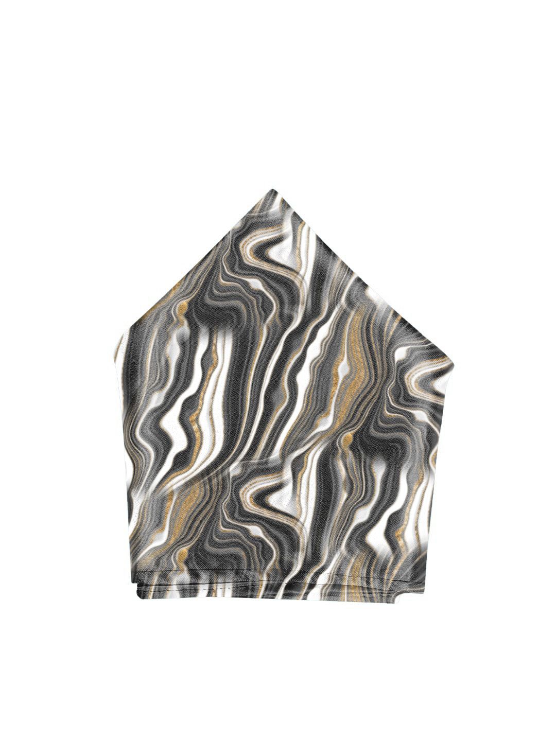 Blacksmith Men Black & Grey Marble Printed Satin Pocket Squares-picture-18