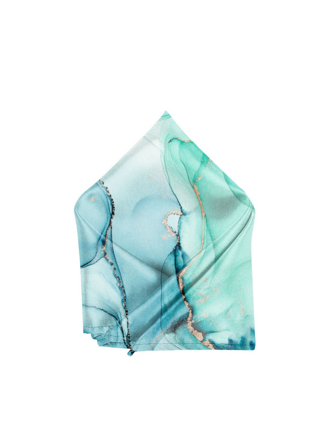 Blacksmith Men Turquoise Blue Marble Print Pocket Square-picture-38