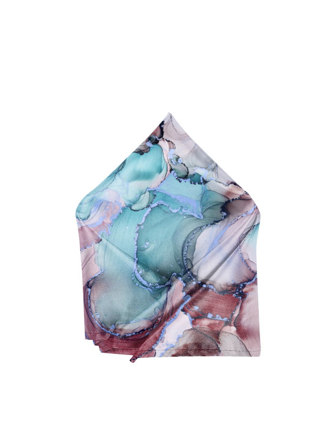 Blacksmith Men Green & Pink Printed Pocket Square-picture-26