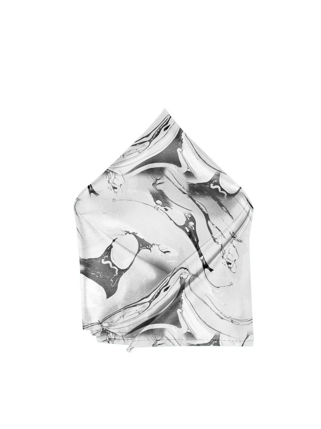 Blacksmith Men Grey Marble Printed Pure Satin Pocket Squares(27.9 cm x 27.9 cm)-picture-13