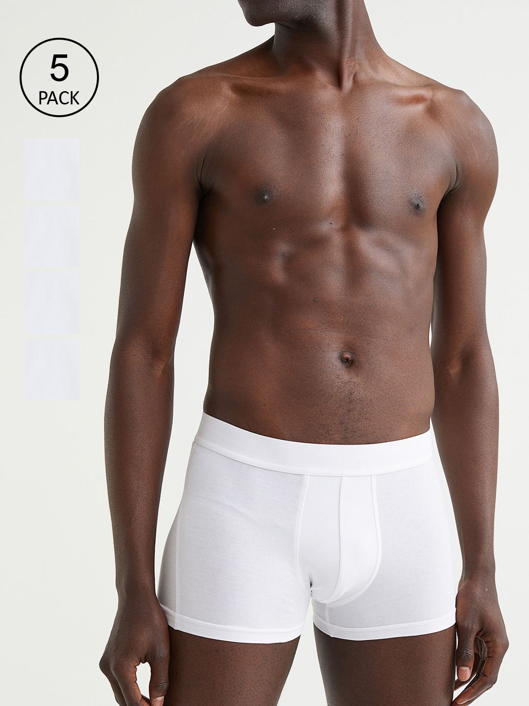 H&M Men White 5 Pack Short Trunks-picture-32