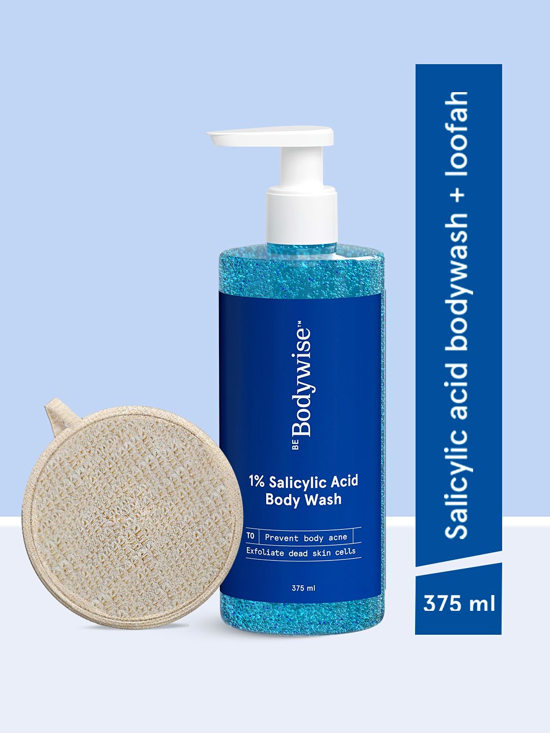 Be Bodywise 1% Salicylic Acid Body Wash 375 ml With Free Loofah To Prevent Body Acne-picture-4