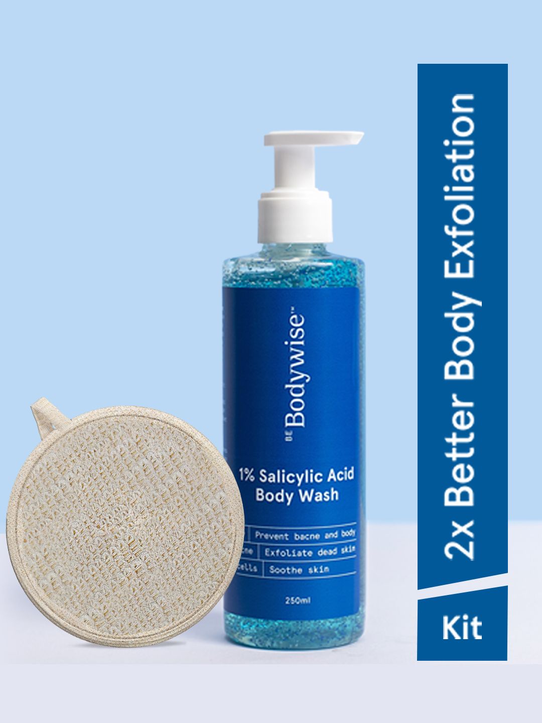 Be Bodywise 1% Salicylic Acid Body Wash 250 ml With Free Loofah To Prevent Body Acne