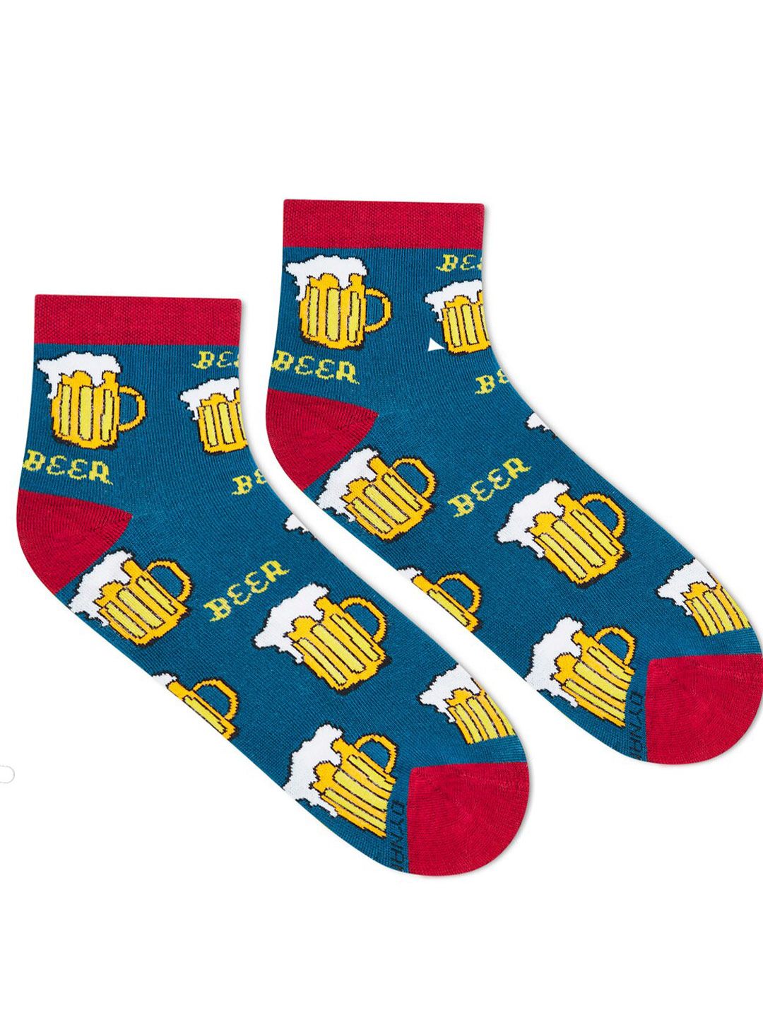 Dynamocks Unisex Blue & Yellow Patterned Ankle-Length Socks-picture-56